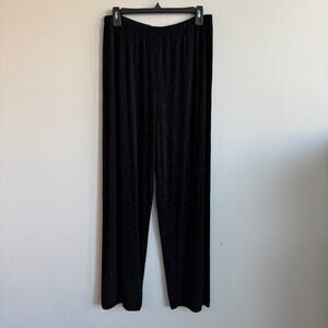 Chico's Travelers Beaded Dressy Wide Leg Pull On Pants Black Chico's 2 Reg L 12